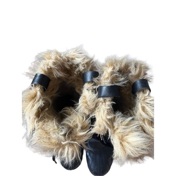 Sorel Joan Of Arctic Boots Black size 8 Snow Lace Up Faux Fur waterproof - Picture 9 of 14
